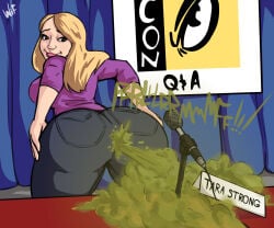 1girls big_ass big_butt comic_con deleted_source digital_drawing_(artwork) digital_media_(artwork) eproctophillia fart fart_cloud fart_fetish fart_focus farting green_fart green_fart_cloud green_gas green_gas_cloud jpg microphone purple_shirt real_person realistic_proportions smug smug_expression smug_face smug_smile tara_strong weirdisfun