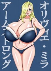 big_breasts blonde_hair blue_eyes blush cameltoe cleavage fullmetal_alchemist gaiseisya huge_breasts large_breasts olivier_mira_armstrong