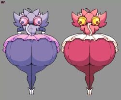 2d 2d_animation 2girls animated ass clothed clothed_female cyanu deltarune deltarune_chapter_5 female female_only full_body fully_clothed huge_ass mew_mew_(undertale) mew_mew_kissy_cutie no_movement pink_hair rear_view short_hair tagme undertale video voluptuous voluptuous_ass voluptuous_female wagging_tail