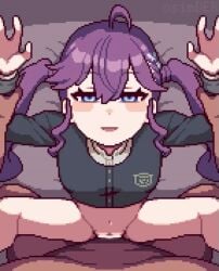 animated bixl censored cum cum_in_pussy cum_inside gakuen_idolmaster holding_another's_wrist idolmaster kaya_rinha osimder pixel_animation pixel_art sound sound_edit tagme third-party_edit vaginal_penetration video