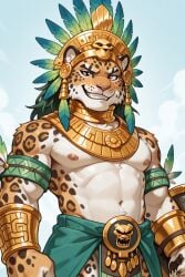 ai_generated drunken_tales feline jaguar katu_(drunken_tales) lord_sarloc muscular_male pukijr