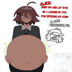 2girls alice_(fundamental_paper_education) big_belly claire_(fundamental_paper_education) fundamental_paper_education vore vore_belly