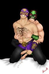 2boys angel_de_lamuerte bed_sheet boob_grab caucasian caucasian_male chest_tattoo cock cum cum_on_sheets cumming cumming_from_anal_sex cumming_while_penetrated dick foreskin gay gay_sex grabbing_from_behind grabbing_pecs groping_breast groping_from_behind killbane latino_male male/male male_focus male_only muscular muscular_male pants_only pec_grab penis ripped_clothing ripped_pants saints_row saints_row_the_third sex sex_from_behind spandex tattoo uncircumcised uncircumcised_penis uncut uncut_penis wrestler wrestlers wrestling xhromer