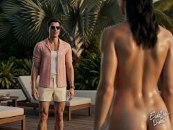 007 1boy 1girls ai_generated bikini breasts brown_eyes dialogue eidedodidei female female_focus james_bond james_bond_(series) long_hair necklace nipples outdoors pool self_upload shorter_than_30_seconds sound swimwear tagme theresa_lorca undressing video video_game_character voice watch wet