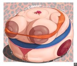 air_inflation bimbo bimbo_lips bursting_out_of_clothing closed_eyes fat_cheeks gyaru gyaru_gal hyper_lips hyper_pussy implied_bursting implied_popping inflated_breasts inflation inflation_fetish large_breasts large_lips misaki_fukuoka_(oc) oc onomatopoeia pink_hair spherical_inflation stretch_marks wedgie yellow_highlights