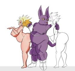 1boy 2girls alternate_version_available big_ass big_breasts caulifla champa champanized dominant_male dragon_ball dragon_ball_super femsub french_kissing fucked_from_behind furry furry_male god_of_destruction interspecies kale kefla kefla_(dragon_ball) kissing married_couple pregnant saiyan saiyan_female standing standing_sex vaginal_penetration vaginal_sex wedding_ring