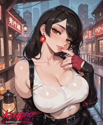 1girl 1girls 2d absurdres ai ai_art ai_generated anime_girl anime_style artist_name best_quality big big_ass big_breasts big_butt breasts colored detailed_background digital_art female full_body high_quality highres keenopio looking_at_viewer masterpiece patreon portrait rule34 signature smile solo tifa_lockhart upper_body waifu watermark