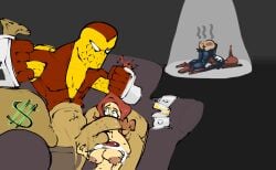 bad_end balls_on_breasts big_balls big_cock big_penis boobs boobs_out breasts breasts_out cock cock_on_face cock_worship defeated_hero dick hair_grab hair_grabbed hair_grabbing laying_down laying_on_floor long_cock long_dick long_penis marvel marvel_comics mary_jane_watson massive_balls massive_cock massive_dick massive_penis money netorare ntr penic peter_parker red_hair ripped_bodysuit ripped_clothing ripped_pants shocker shocker_(marvel) sitting sitting_on_sofa spider-man spider-man_(series) superhero supervillain tits tits_out villain_dom