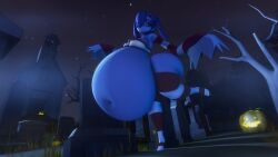 belly big_belly bloated_belly bloated_stomach female pestilad skullgirls squigly thick_thighs zombie_girl