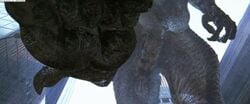 3d ambiguous_gender animal_genitalia claws cloaca dinosaur feet feral foot_focus giant godzilla_(series) godzilla_1998 kaiju low-angle_view macro nude outside reptile scalie screencap stomping theropod watermark zilla