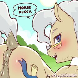 1girls 2018 animal_genitalia animal_pussy anus ass blue_eyes cold-blooded-twilight equine equine_pussy female female_only feral friendship_is_magic grey_hair hair horse looking_at_viewer mammal mature_female mayor_mare_(mlp) my_little_pony nature outside ponut pony puffy_anus puffy_pussy pussy solo