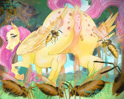 animal_genitalia animal_pussy anus arthropod ass bee bee_sting blush bsting equine equine_pussy female feral fluttershy_(mlp) friendship_is_magic horse hymenopteran insect_wings insects jackle0rgy mammal my_little_pony nipples nude pain pony pussy solo sting wings