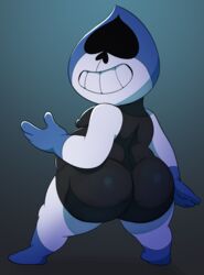 1boy ass big_ass chubby darkner deltarune humanoid jerseydevil lancer_(deltarune) male male_only nipples pecs solo_male