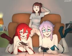 1futa 2girls akko_kagari chariot_du_nord croix_meridies little_witch_academia ursula_callistis