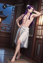 ai_generated anime hentai jinshi jinshi_(kusuriya_no_hitorigoto) male michellesme the_apothecary_diaries towel