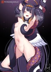 breasts consensual_tentacles female hololive hololive_english hololive_myth lewdlux ninomae_ina'nis nipples orange_hair purple_hair pussy small_breasts solo tentacle tentacle_sex uncensored vaginal_penetration virtual_youtuber