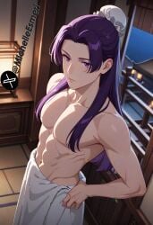 ai_generated anime hentai jinshi jinshi_(kusuriya_no_hitorigoto) male michellesme the_apothecary_diaries towel