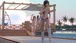 3d 3girls aerith_gainsborough beach breasts_out chasing female final_fantasy_vii final_fantasy_vii_rebirth final_fantasy_vii_remake tifa_lockhart yuffie_kisaragi