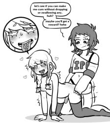 1futa 1girls 2d balls dickgirl digital_media english_text female futa_on_female futa_sans_pussy futanari intersex mtf_crossgender nails narukami_yu pegging penis persona_4 pupn1k rule_63 ryona strap-on tack tagme testicles tohru_adachi trans_woman transfem