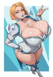 1girls alternate_version_available ass big_ass big_breasts blonde_female blonde_hair blue_eyes blue_lipstick blue_nail_polish blue_nails bob_cut boots breast_focus breasts breasts_focus busty chest_jewel choker cleavage cleavage_overflow clothed clothed_female clothing crystal curvaceous curvy curvy_female curvy_figure earrings emma_frost emma_frost_(marvel_rivals) female female_focus female_only hand_on_hip hi_res high_resolution highres huge_breasts jewel large_breasts light-skinned_female light_skin lipstick marvel marvel_comics marvel_rivals nail_polish overflowing_breasts painted_nails reactchips short_hair simple_background solo solo_female solo_focus tagme thick_thighs thighs voluptuous voluptuous_female white_queen x-men