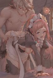 ai_generated blonde_hair blowjob blue_eyes corrin_(fire_emblem) corrin_(fire_emblem)_(male) doggy_style doggy_style felicia_(fire_emblem) fellatio fire_emblem fire_emblem_fates lsjsim128 maid maid_headdress maid_uniform master_and_servant nintendo on_knees penis pink_hair pointy_ears ponytail red_eyes sex sex_from_behind