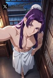 ai_generated anime hentai jinshi jinshi_(kusuriya_no_hitorigoto) male michellesme the_apothecary_diaries towel