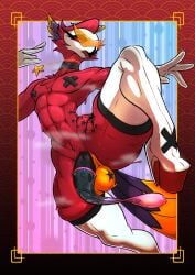 1boy 2025 2d 4_fingers abs anthro athletic athletic_anthro athletic_male avian ball_markings balls bird black_markings black_penis boots broken_condom chest_tuft clothing collar color condom digital_drawing_(artwork) digital_media_(artwork) english_description erection eyewear feathers femboy femboy_only filled_condom fingers footwear full_color genital_markings genitals gloves hellaverse helluva_boss hi_res high_heeled_boots high_heels humanoid_genitalia humanoid_penis knee_boots knee_highs legwear male male_only markings mostly_nude_anthro mostly_nude_male nipple_tape orange_eyewear orange_glasses parrot pasties penis pink_eyes platform_boots platform_footwear red_body red_feathers sexual_barrier_device shoes solo star_(marking) taharon tail tail_feathers taped_nipples thick_penis thick_thighs thigh_boots tuft vassago_(helluva_boss) vein veiny_penis visor_(eyewear) wearing_condom white_boots white_clothing white_footwear wide_hips