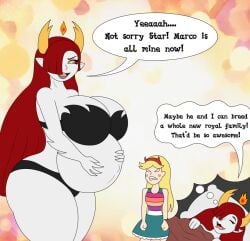disney dreaming female hekapoo humanoid pale-skinned_female pregnant pregnant_belly pregnant_female star_butterfly star_vs_the_forces_of_evil talking_in_sleep