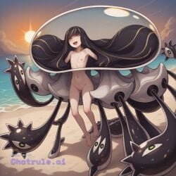1440p 1girl 8k ai_assisted ai_generated beach black_hair cinematic flat_chest freckles navel nipples nude open_mouth pokemon_(creature) portrait skinny slim_body small smile struggling sunset tentacles tight_pussy uhd worried yellow_eyes young youthful