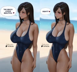 beach big_breasts feikyart summer swimsuit tifa_lockhart