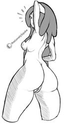 adventure_time ass ass back back_view cartoon_network fanart monster_girl princess_bubblegum puffy_pussy pussy sideboob sketch slime slime_girl thelonelysquire watermark