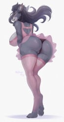 2026 absurd_res anthro areola big_breasts biped blizzard_entertainment breasts butt canid canine canis claws clothed clothed_anthro clothed_female clothing digital_drawing_(artwork) digital_media_(artwork) feet female fingers fur hair hi_res looking_at_viewer mammal nipples rear_view smile solo standing teeth toes veliren_rey warcraft werecanid werecreature wolf worgen