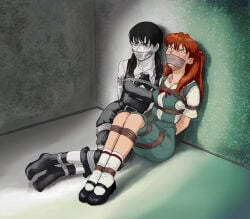 asa_mitaka asuka_langley_sohryu bdsm bondage bound chainsaw_man female female_focus female_only mitaka_asa neon_genesis_evangelion thebondageplug