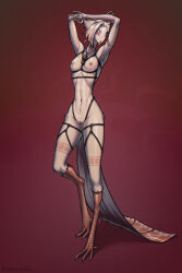 2026 2:3 anthro areola avian beak biped bird breasts claws digital_drawing_(artwork) digital_media_(artwork) feet female fingers front_view fur genitals hair hi_res looking_at_viewer navel nipples nude nude_anthro nude_female simple_background smile solo standing tail thalislixeon toes vulva