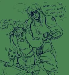 cuntboy cuntboy/male flaccid gyro_zeppeli johnny_joestar jojo's_bizarre_adventure knight pants_pulled_down steel_ball_run tboy transmasc
