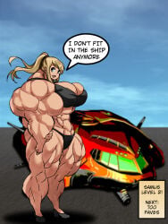 abs biceps blonde_hair breasts female female_only gao-lukchup hair long_hair metroid muscles muscular muscular_arms muscular_female muscular_legs muscular_thighs nintendo samus_aran