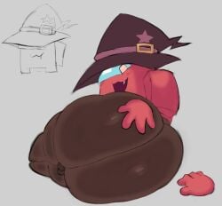 :3 among_us ass ass_focus balls ballsack big_ass blushing chubby dark-skinned_female fat_ass floating_hands friday_night_funkin friday_night_funkin_mod grabbing_own_ass impostor_(among_us) laying_on_side sketch trans_woman trans_woman_(lore) vs_impostor witch_hat