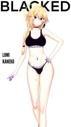 abused_paragon_(artist) blacked blacked_clothing blacked_female female female_only kaneko_lumi koidragoon koikatsu phase_connect plain_background solo solo_female virtual_youtuber white_background