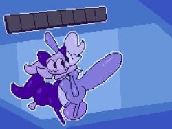 2d_animation 4:3 abdominal_bulge animated animated_gif anthro balls big_balls big_butt big_ears big_penis bodily_fluids breasts bubble_butt bunny_costume bunoo_(thadeef3) butt clothed clothing costume cum cum_ballooning cum_inflation cum_inside digital_media_(artwork) duo erection excessive_cum excessive_genital_fluids female female_penetrated full_nelson fur genital_fluids genitals gynomorph gynomorph/female gynomorph_penetrating hair huge_balls huge_penis hyper hyper_genitalia hyper_penis inflation intersex intersex/female intersex_penetrating kangaroo lagomorph leporid long_playtime macropod mammal marsupial open_mouth penetration penile penis rabbit restricted_palette sex simple_background smile tail thadeef3 toony toony_expression zipper