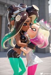 2026 2girls 3d ai_generated background civitai closed_eyes clothes clothing d3rmal female female_only hug kissing marina_(splatoon) pearl_(splatoon) rolling_eyes side_view splatoon_(series) splatoon_2 tagme tentacle tentacle_hair yellow_eyes