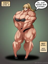abs biceps blonde_hair breasts female female_only gao-lukchup hair long_hair metroid muscles muscular muscular_arms muscular_female muscular_legs muscular_thighs nintendo pecs samus_aran
