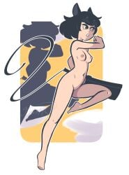 1girls black_hair black_hair_female blake_belladonna breasts cat_ears faunus gambol_shroud nude_female rwby solo_female yellow_eyes