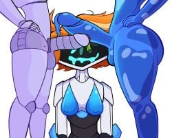 big_ass big_penis blue_skin cum leaking_cum monster monster_camp monster_con monster_prom monster_roadtrip oc orange_hair original_character original_characters purple_skin robot robot_girl robot_humanoid screen_face side_view simple_background slime slime_monster these_aren't_my_glasses throbber time_jester_(artist)