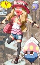 1girls ambiguous_gender blonde_hair blue_eyes breasts drifloon female ghost human human_only inkay nintendo nipples pokemon pokemon_rse pokemon_xy rain rorretsim serena_(pokemon) serena_(pokemon_games) spoink