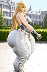 ai_generated blonde_hair emilie_de_rochefort garden huge_ass mansion tagme tekken thick_thighs wide_hips