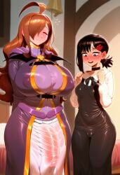 1futa 2026 2d 2girls absurd_res absurd_resolution absurdres ahoge ai_generated arms_behind_back big_ass big_breasts big_penis black_hair blush breasts brown_eyes brown_hair bulge cameltoe chainsaw_man choker closed_eyes covered_navel covered_nipples covered_penis dress erection erection_under_clothes flying_sweatdrops futanari hair_ornament hair_over_one_eye hairclip hi_res higashiyama_kobeni high_quality high_resolution highres huge_breasts huge_penis image indoors kobeni_higashiyama kono_subarashii_sekai_ni_shukufuku_wo! konosuba large_penis long_hair long_sleeves multiple_girls open_mouth patreon patreon_username penis purple_robe robe shiny_skin short_hair short_ponytail small_breasts smile soapy_max uncensured watermark white_shirt wiz_(konosuba)