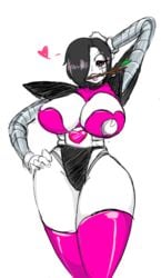 1girls android big_breasts breasts female mettaton mettaton_ex rule_63 solo stick undertale yellow_kirby