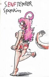 ass breasts cartoontriper embarrassed embarrassed_nude_female enf female limbros melody_(limbros) oc spanked tagme