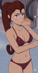 1girls ai_generated bikini female female_only ilia_amitola purple_bikini rwby solo swimsuit