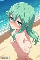 ai-created ai_art ai_assisted ai_generated artist:eklioai ass ass_focus ass_grab breasts breasts_out curvy curvy_body curvy_female curvy_figure eklioai exposed_breasts exposed_nipples fully_naked fully_nude green_eyes green_hair high_angle kyouno_natsumi long_hair naked naked_female natsumi nude nude_female petite small_ass small_breasts small_butt